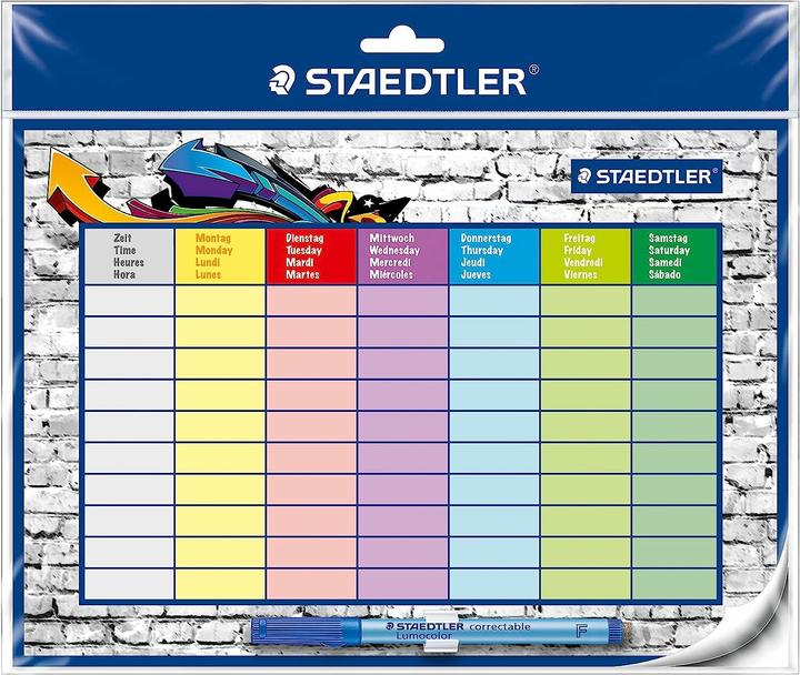 Staedtler Horaire de Lumocolor (A4, Allemand, Français, Anglais, Espagnol)