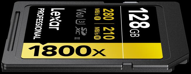 Productafbeelding Lexar Pro 1800x R270/W180 128GB SDXC U3 (V60) UHS-II (128 GB, SDXC, U3, UHS-II)