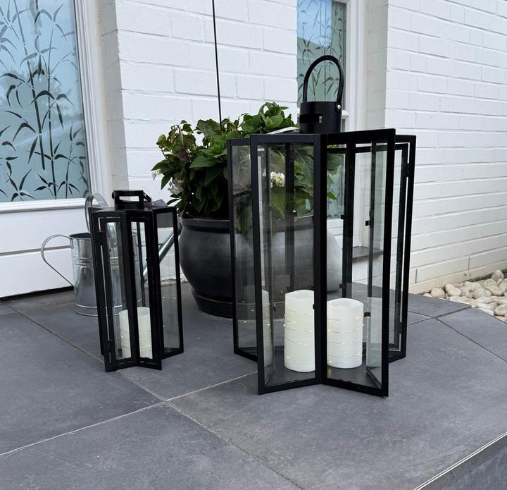 Actual product image Mojawo 2tlg Laternen Set Gartenlaterne Windlicht Sternform XXL Format (2 x)