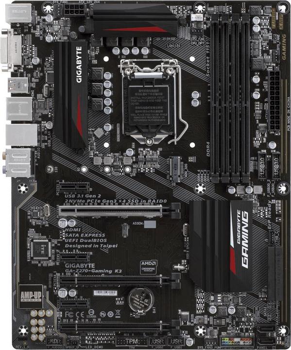 Image du produit Gigabyte GA-Z270-Gaming K3, ATX, LGA1151 (LGA 1151, Intel Z270 Express, ATX)