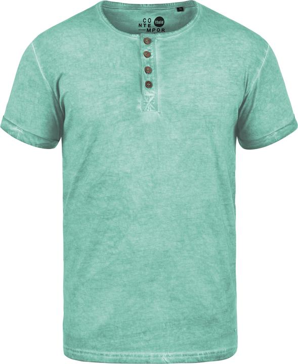 Immagine prodotto Solid Tihn T-Shirt A Maniche Corte Maglietta Da Uomo Con Collo Grandad In Cotone 100% (M)
