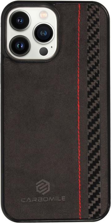 Immagine prodotto Carbomile Cover Alcantara e Carbonio con cuciture rosse (compatibile con MagSafe) (Apple iPhone 14 Pro Max)
