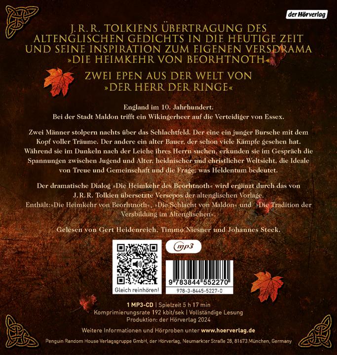 Produktbild Tolkien:Die Schlacht von Maldon und Die (J.R.R. Tolkien, Deutsch)