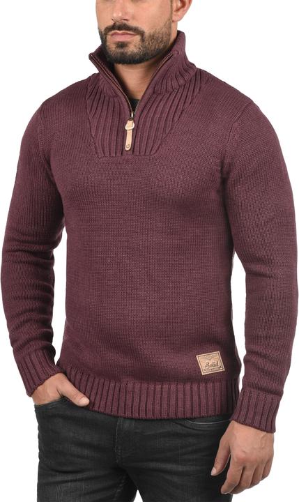 Actual product image Solid Petro Men's Jumper Chunky Knit Pullover Troyer With Zipper (XL)