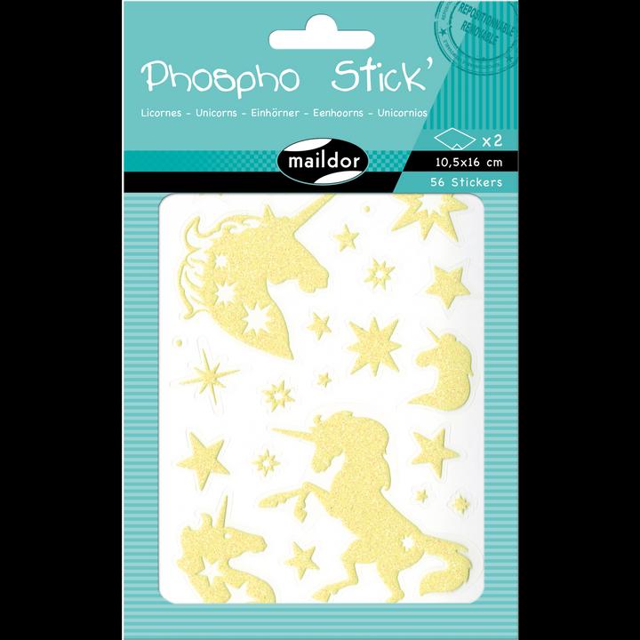 Immagine prodotto Clairefontaine Motif Sticker Fosfo Unicorno 2 fogli, 56 adesivi