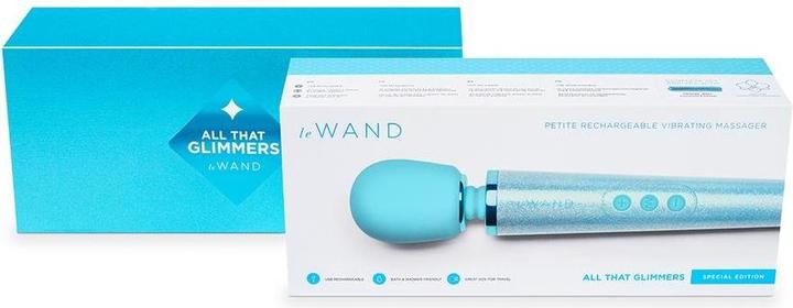 Actual product image Le Wand Petite All That Glimmers Rechargeable Vibrating Massager Blue