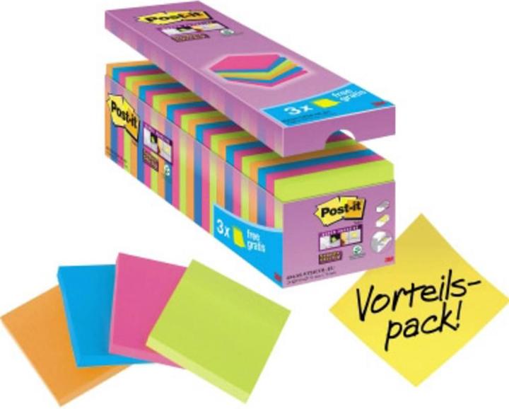 Produktbild Post-it Super Sticky 21 + 3 (76 x 76 mm)