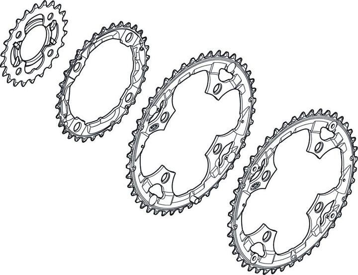 Produktbild Shimano Kettenblatt Alivio FC-M430 44 Zähne für Hosenschutz schwarz (44)