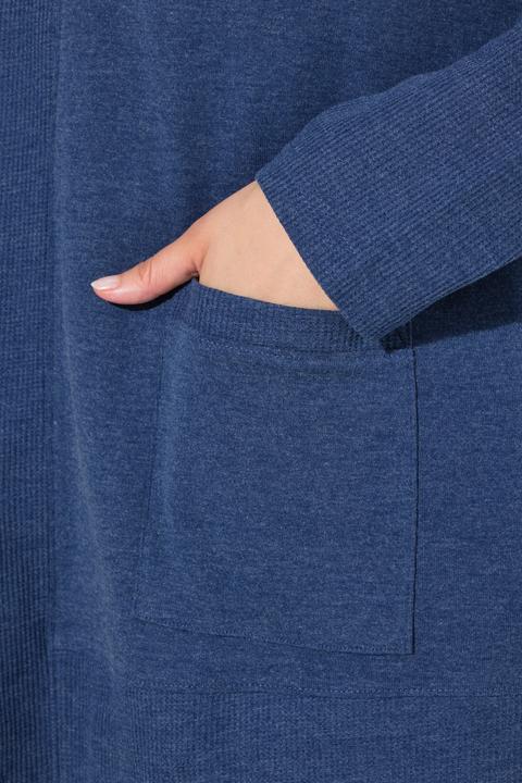 Image du produit Ulla Popken Veste en molleton, texture gaufrée. Coupe ouverte, manches longues. (54)