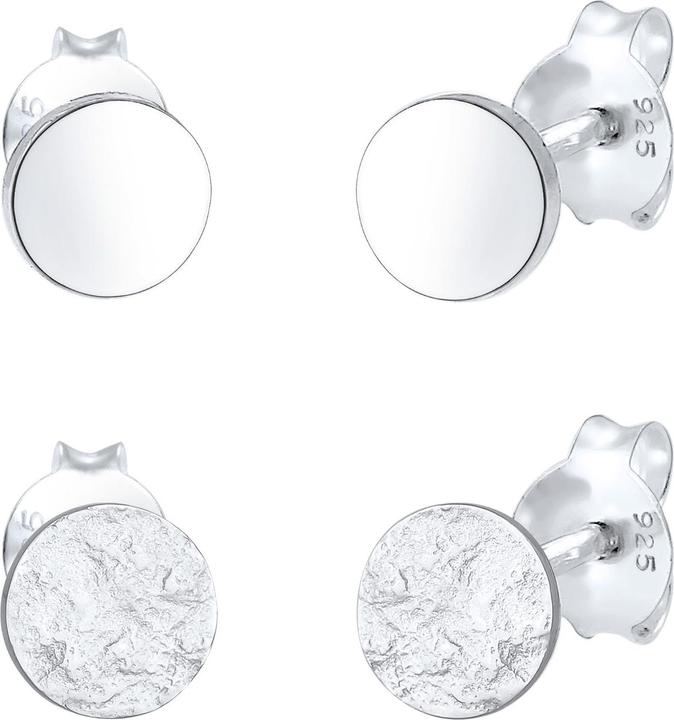 Elli Basic Ohrstecker, Geo, Kreis, Organic (925er Sterling Silber)