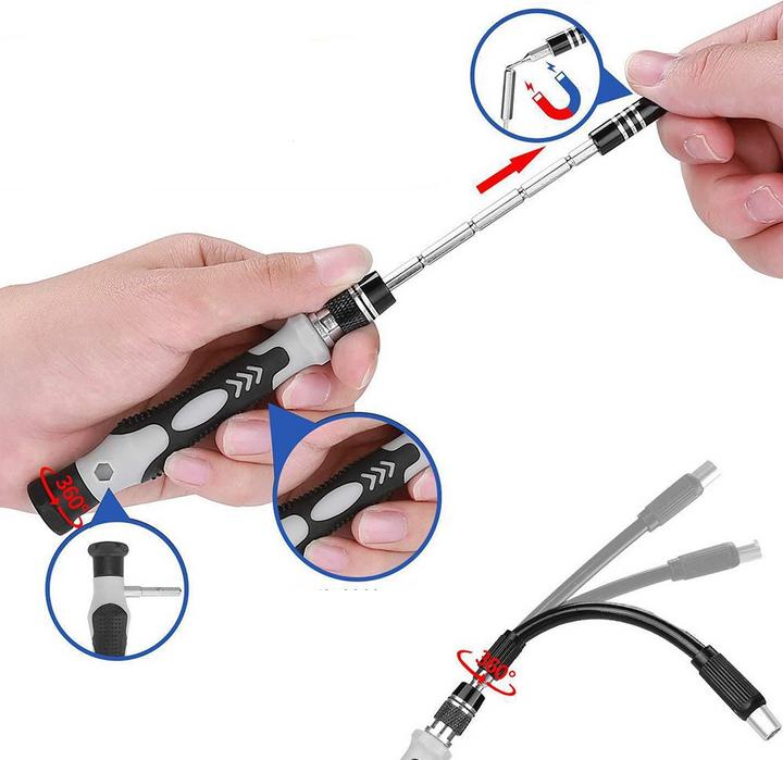 Immagine prodotto Apfelkiste Kit professionale per la riparazione di smartphone - cacciavite e strumento di apertura con scatola
