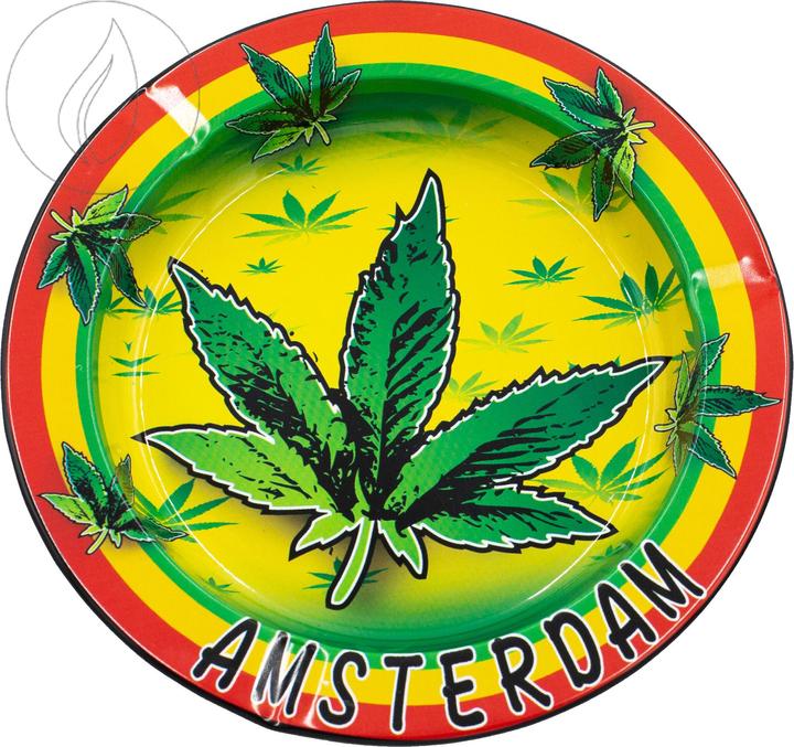 Image du produit V Syndicate Europe V Syndicate Metal Tin Ashtray - Amsterdam Rasta Rainbow