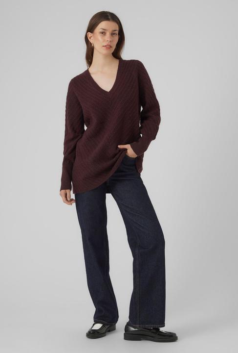 Actual product image Vero Moda VMANJASTINNA LONG V-NEK PULLOVER GA EXC Knitted jumper (S)