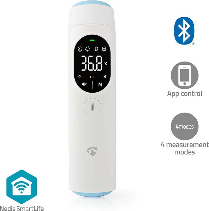 Actual product image Nedis SmartLife Infrared Thermometer | LED Display | Ear / Forehead | White (Ear, Forehead)