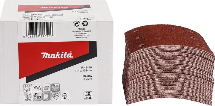 Actual product image Makita Sandpaper Velcro 114 x 102 mm (6 holes) grit 40, 50 pieces (40)