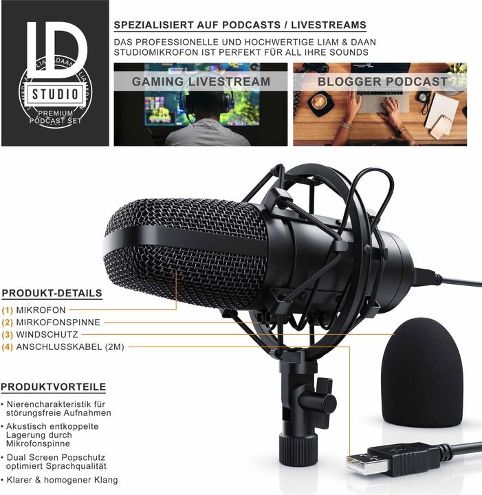 Produktbild Liam & Daan Profi Podcast Set