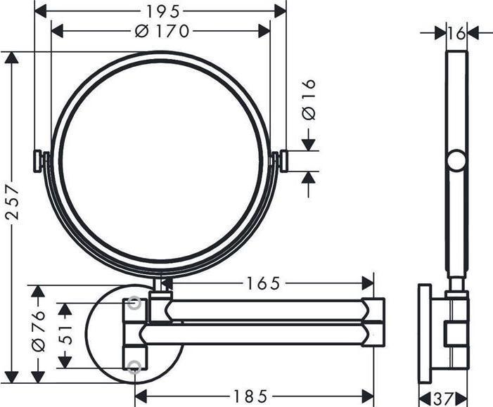 Produktbild hansgrohe Rasierspiegel Axor Universal Circular stainless steel optic
