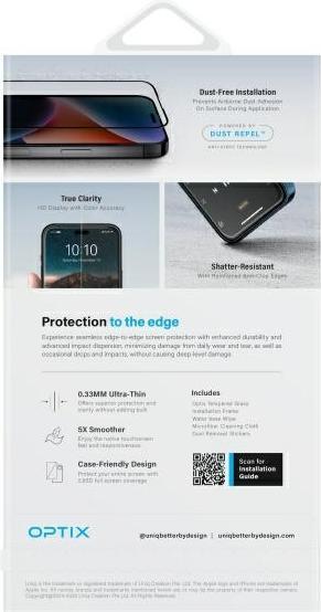 Produktbild Uniq Optix Matte iPhone 16 Pro Max 6.7" matowe szkło hartowane z aplikatorem (1 Stück, Apple iPhone 16 Pro Max)