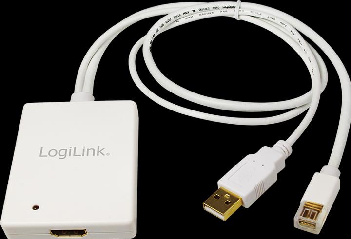Actual product image LogiLink Mini DisplayPort USB Audio to HDMI (Audio, Mini DP, 60 cm)