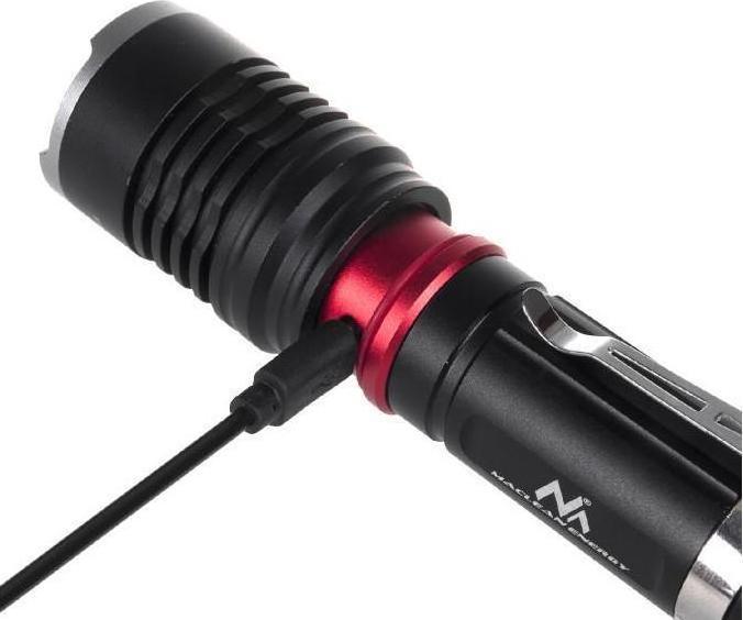 Produktbild Maclean MCE220 MCE220 LED Cree 800 Lumen Taschenlampe + Ladegerät + Fahrradhalterung (10 cm, 800 lm)