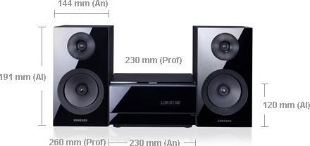 Produktbild Samsung MM-E430D - DVD-Mikroanlage mit iPhone/iPad Dock, UKW-Tuner, Bluetooth und USB (Bluetooth, 2x 60 W)
