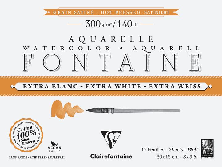 Produktbild Clairefontaine Aquarellpapier extraweiss sat. (198 x)