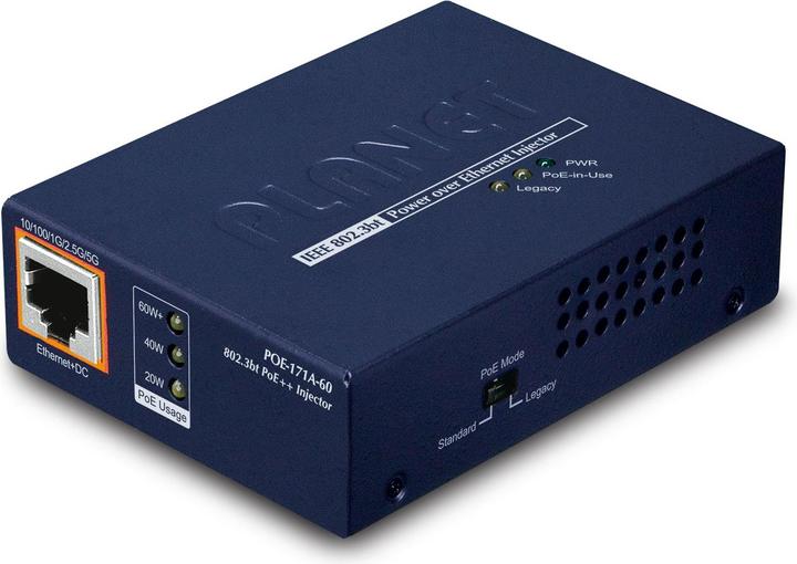 Produktbild Planet POE-171A-60 Netzwerk-Switch Gigabit Ethernet (10/100/1000) Power over Ethernet (PoE) (2 Ports)