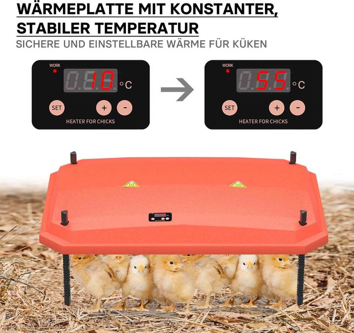 Produktbild Fudajo 45x60cm Küken-Wärmeplatte Temperaturregler 60W Heizplatte Kükenaufzucht (60 W)