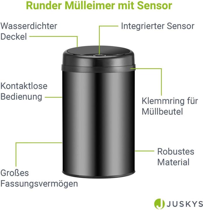 Image du produit Juskys Poubelle automatique avec capteur (30 l)