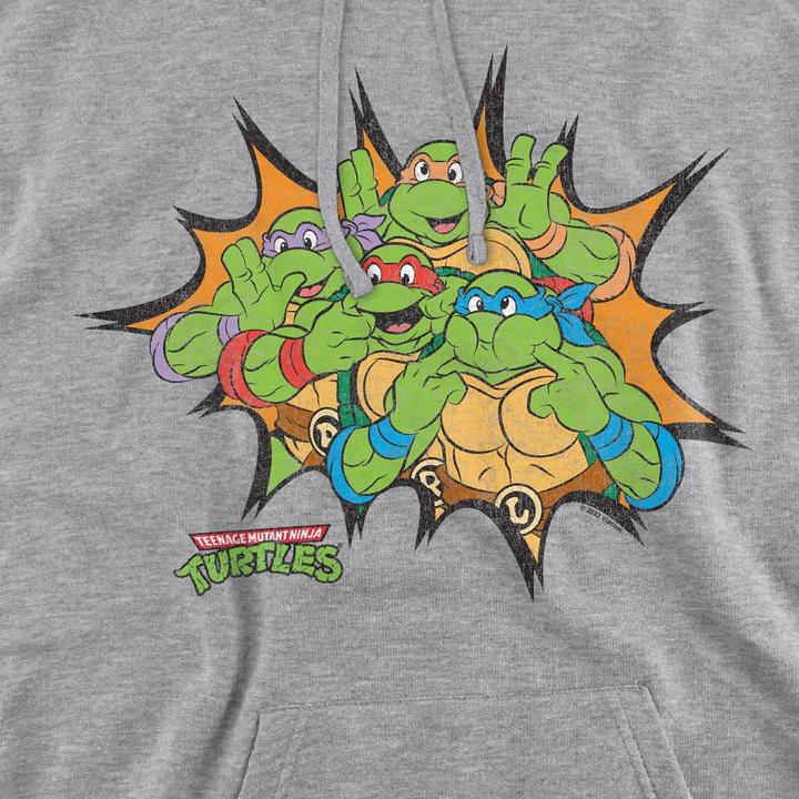 Immagine prodotto Teenage Mutant NT Funny Face Felpa con Cappuccio Tartarughe Uomo (M)