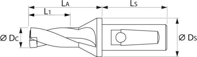 Actual product image KUB Trigon® indexable insert solid drill combination shank 3×D (26.5 millimetres)