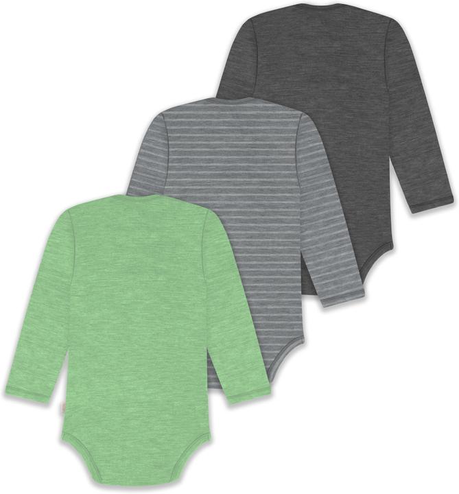 Produktbild Normani 3er Pack Baby Merino Body Langarm „Auckland" - 9383 (68)