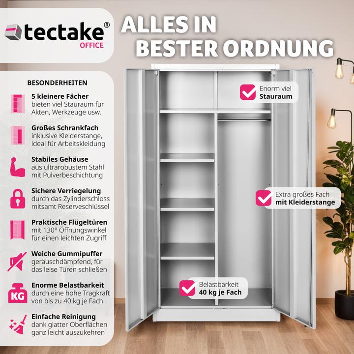 Produktbild tectake Schrank (80 x 40 x 180 cm)