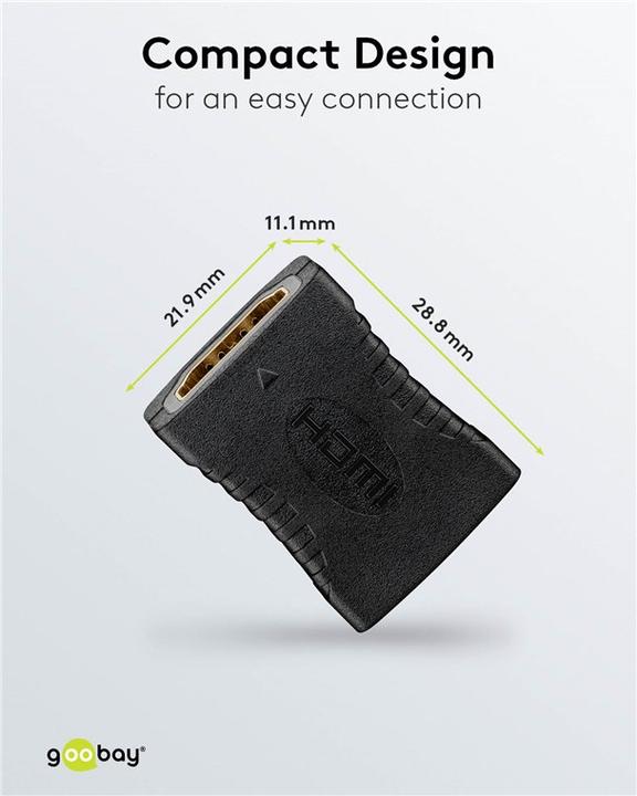 Immagine prodotto Goobay Adattatore HDMI, accoppiamento, placcato oro 8K@60HZ (HDMI)