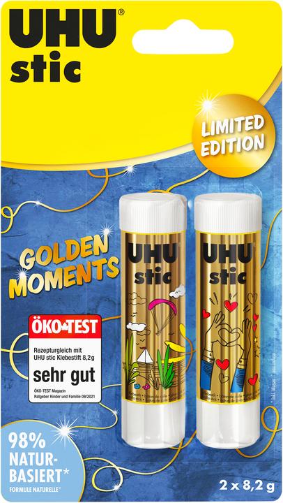 Image du produit UHU 2 bâtons de colle stic GOLDEN MOMENTS 2x 8,2 g