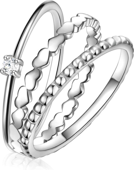 Actual product image Glanzstücke München Ladies heart/ball sterling silver cubic zirconia silver - 32024 (56, 925 Silver)