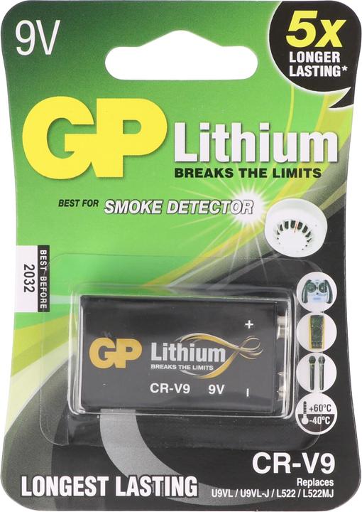 GP Batteries GP Batterie Lithium 9V (1 Stk., 9V Block, 800 mAh)
