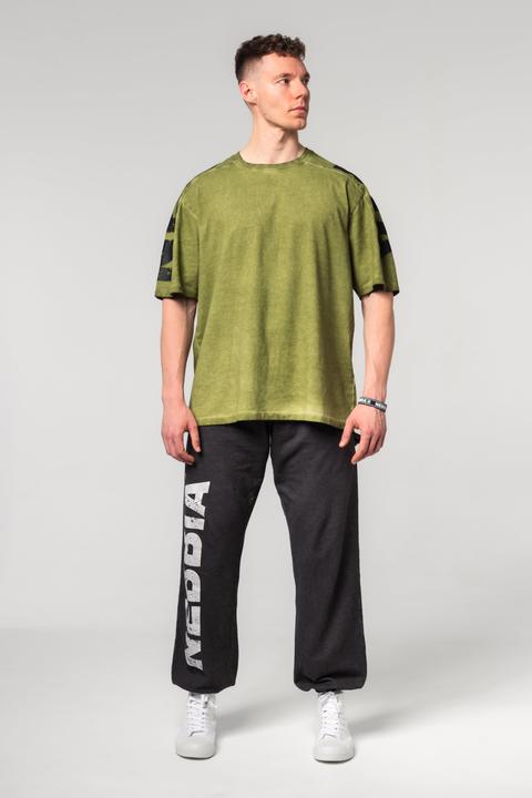 Actual product image Nebbia Washed-off Oversized T-Shirt Lifting Club 368 - green (M)