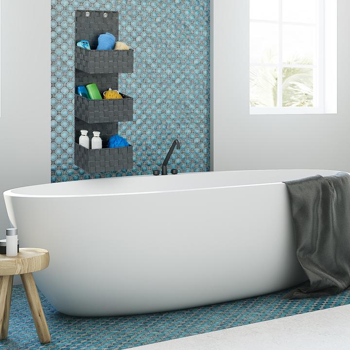 Immagine prodotto Relaxdays Portaoggetti da parete a 3 cestini (25 x 15 x 75 cm, 4 l)