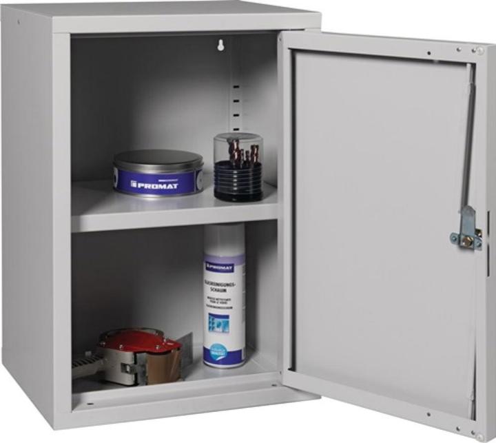 Produktbild HP Autozubehör Hängeschrank H600xB400xT300 mm Vollblech, 1 Boden Stahlblech lichtgrau, RAL 7035/lichtgrau, RAL 7035 (40 cm, 60 cm)
