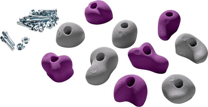 Immagine prodotto Kletterbude Soste per arrampicata per bambini set completo StarterKids germogli, made in Germany (Grigio-viola)
