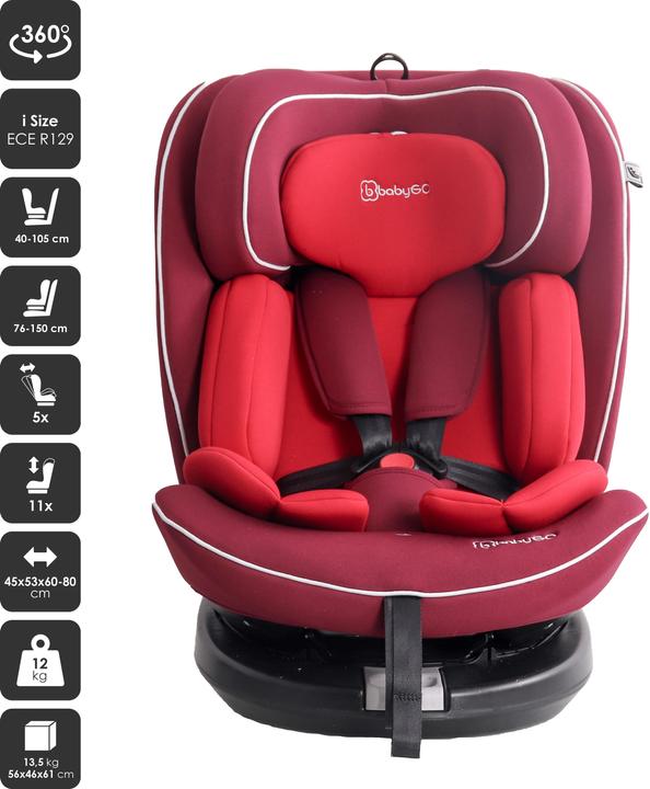 Produktbild BabyGo Nova2 red (Babyschale, ECE R129/i-Size Norm)
