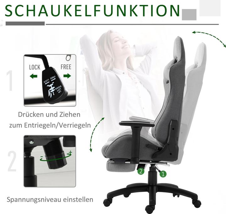 Produktbild Vinsetto Bürostuhl mit Wippfunktion