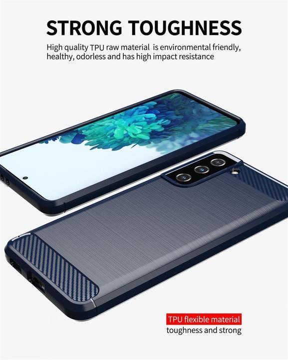 Immagine prodotto Cadorabo TPU Ultra sottile in acciaio inossidabile al carbonio Combi Cover (Samsung Galaxy S21+)