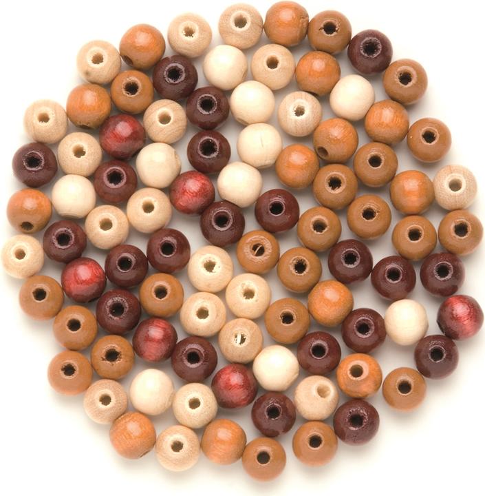 Actual product image Glorex Holzperle 12mm 28St braun-mix FSC Buche