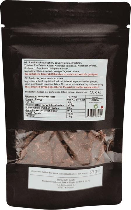 Produktbild Trockenfleischmanufaktur-Allgäu Biltong Chili Bayern (50 g)