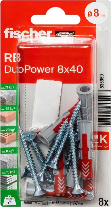 Produktbild Fischer DuoPower 8x40 RB K (8) (8 Stk.)