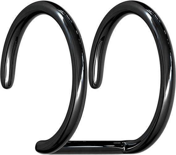 Star Piercing Fake Ear Cuff schwarz mit 2 Ringen mit Titanium Schicht (Chirurgenstahl 316L mit Titanium Schicht)