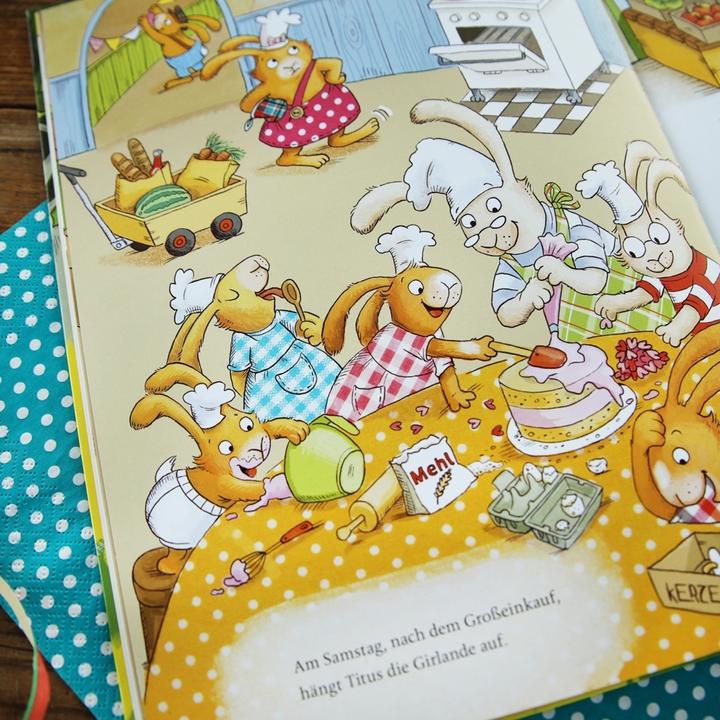 Actual product image Wenn sieben kleine Hasen zur Geburtstagsparty rasen (German, Sabine Praml, Christiane Hansen, 2024)