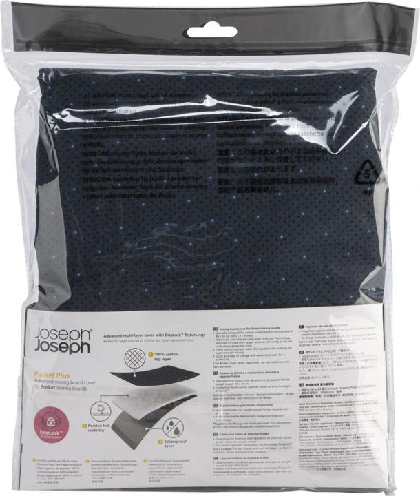 Produktbild Joseph Joseph Pocket Plus Bügelbrettbezug 90x33cm, schwarz/blau
